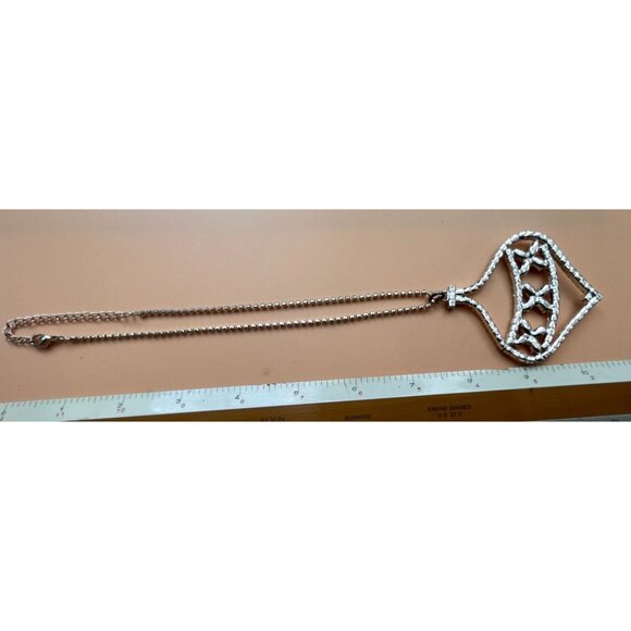 Christmas in July Massive Rhinestone Christmas Ornament Pendant Necklace With Re - Picture 12 of 16